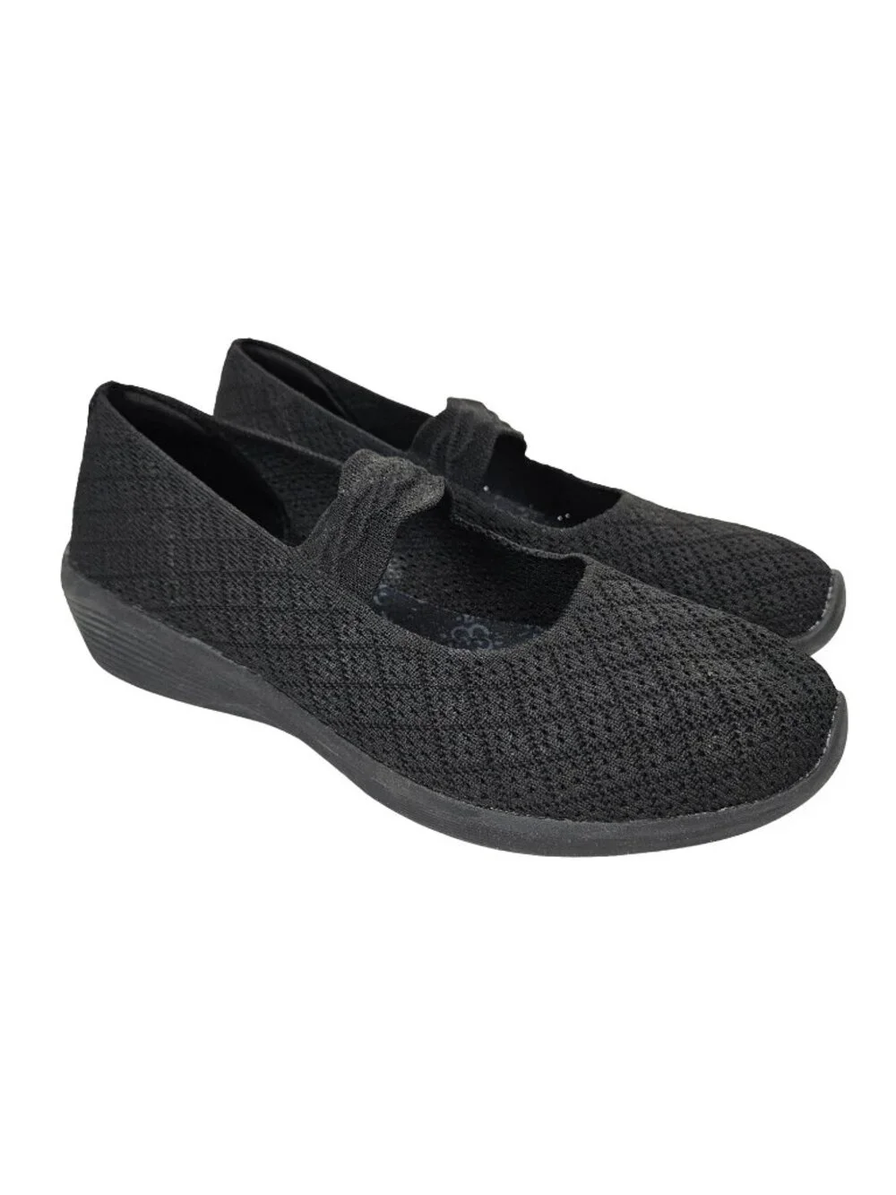 Skechers Arya--Oh So Sweet Slip Ins Black Mary Jane Demi-Wedge Shoe 9.5